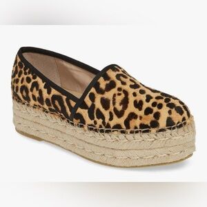 Steve Madden Alexia Leopard Print Espadrille Platform, Calf Hair Upper, NWOB, 6
